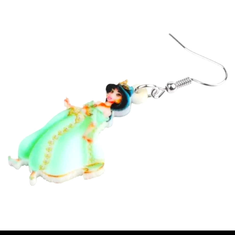 ACRYLIC EARRINGS : PRINCESS JASMINE - Picture 3 of 5